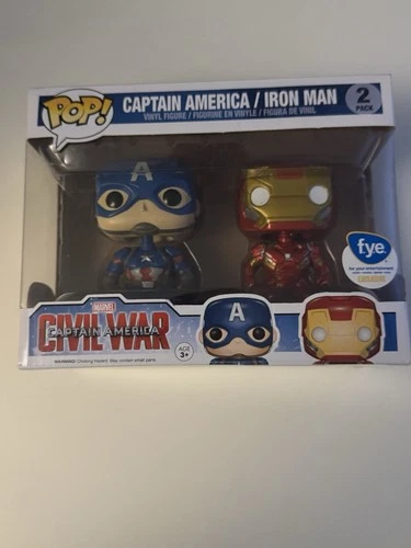Funko Pop! Marvel Captain America Iron Man Civil War 2 Pack FYE Exclusive