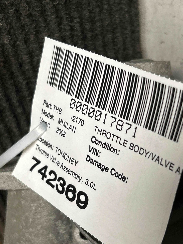 Fits 2006-09 Mercury Milan Throttle Body OEM:6E5Z9E926AA Foto 3 de 3