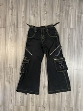 Vintage Men  s Tripp NYC Rave Y2K Goth Black Neon Green Convertible Pants Small