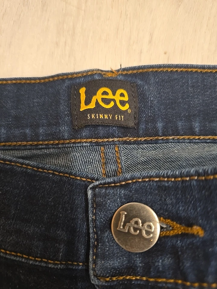 Lee Mens Dark Wash Skinny Jeans 36x 30 Blue Denim Pants - Image 4 of 4