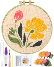 Punch Needle Kit Adults Beginners, DIY Easy Floral Embroidery Set for Starter...