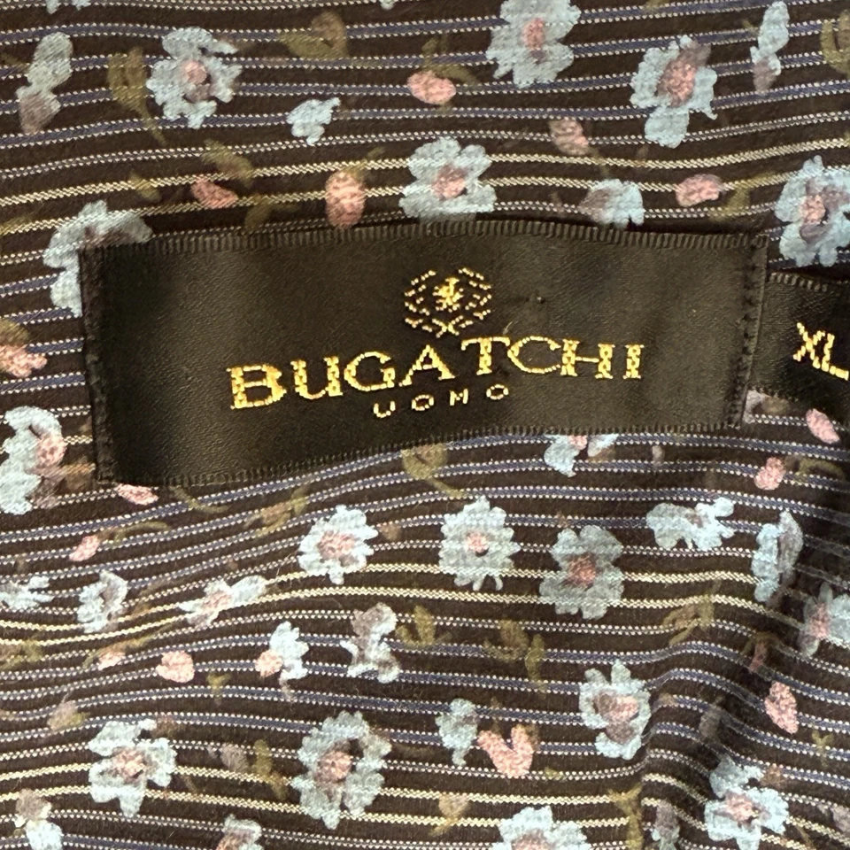 Bugatchi Uomo Shirt Mens XL Classic Fit Black Floral Button Down Long Sleeve - Image 3 of 4