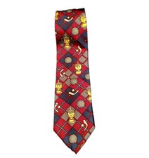 Vintage Hathaway Golf Trophy Theme Novelty Mens Silk Tie Made In USA