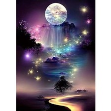 Diamond Painting Kits for Adults Beginners,Moon Landscape Diamond Painting Ki...