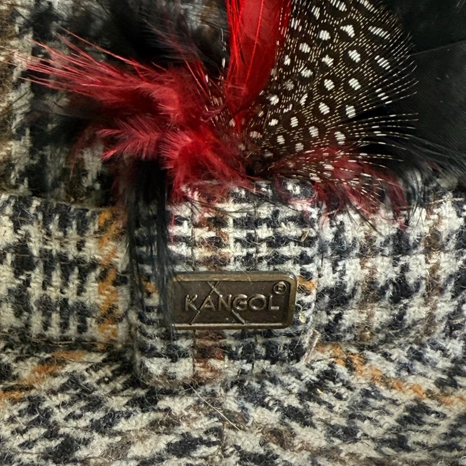 Kangol Houndstooth Tweed Player Fedora Hat Men's Academia Cozy - Image 2 of 4