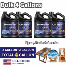 Bulk 4 Gallon Epoxy Resin 1:1 Kit Crystal Clear, UV Resistant, Self Leveling