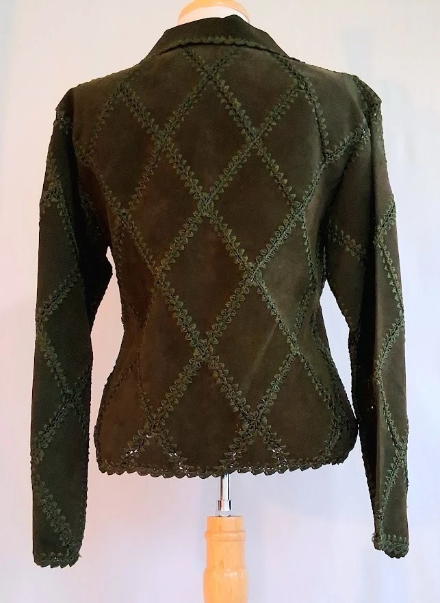 CHAQUETA MUJER SCULLY ~ GAMUZA CUERO / GANCHILLO / MEDIANA Foto 3 de 4