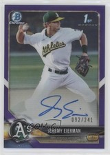 2018 Bowman Draft Chrome Pick Purple Refractor 92/241 Jeremy Eierman Auto 0k0