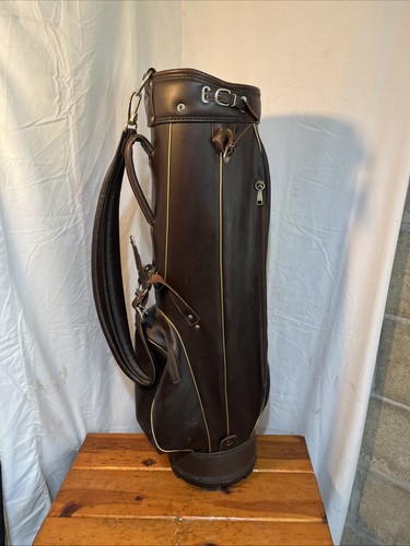 Vintage Double Eagle Leather Golf Bag Leather With Carrying Strap