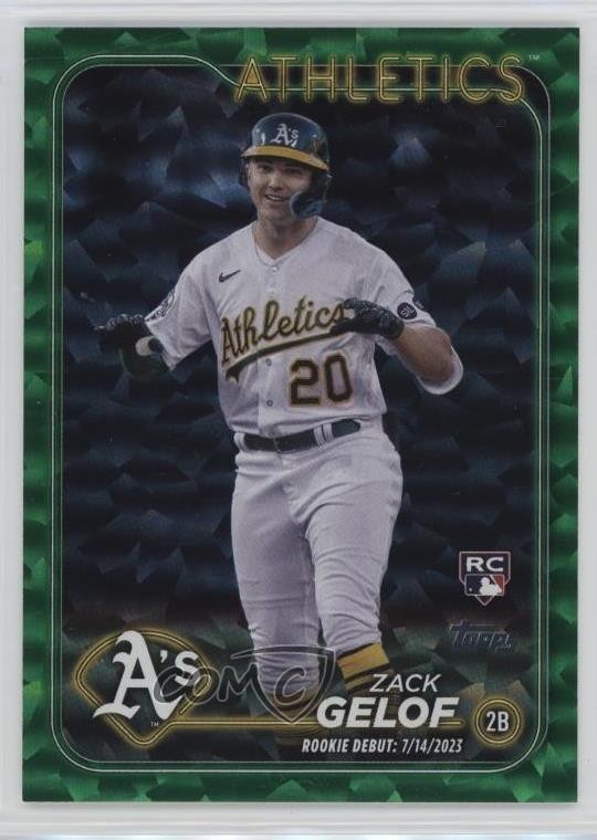 2024 Topps Update Debut Green Crackle Foilboard /499 Zack Gelof Rookie RC 02wb