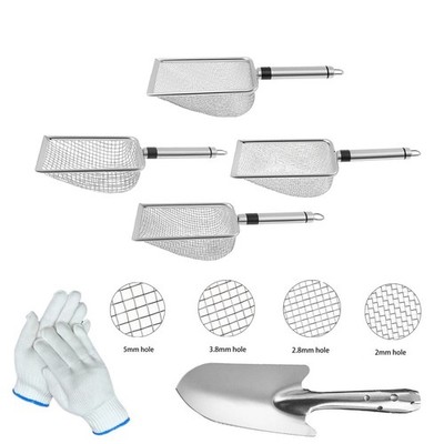 6Pcs Soil Sifter Set Dirt Sifter Compost Sifter with Handle 2/2.8/3.8/5mm Mesh