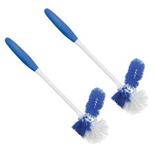 Classic Toilet Brush w/Under-The-Rim Scrubber, 2 Pack, Deep Cleans The Entire