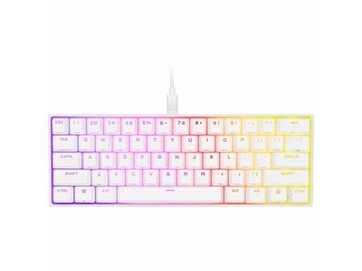 CORSAIR K65 RGB MINI 60% MECHANICAL WIRED GAMING KEYBOARD CHERRY MX WHITE