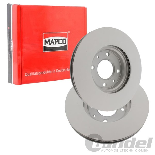 2X Mapco Bremsscheiben 256Mm BelÜFtet Vorne Passend FüR Hyundai Accent I20 Solar-image