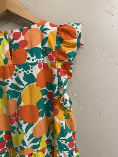 J. Crew Women’s Size 6 Floral Fruit Print Linen Blend Tiered Dress w/Pockets - Picture 13 of 18