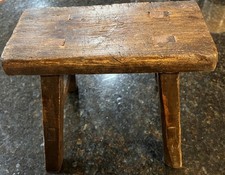 Antique Mortis Wood Stool Small Primitive Strong Sturdy Rare