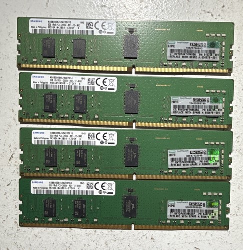 SAMSUNG 32GB (4 x 8GB) 1Rx8 PC4-2666V DDR4 Server Memory Ram M393A1K43BB1-CTD6Y - Photo 3/3