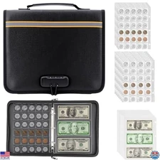 Ultimate Coin Collection Album - 520 Pockets, 36 Bill Holders, Waterproof Lock