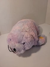 GLOW PETS Pillow Pets 18” SEAL Pink Purple Plush Stuffed Animal Works