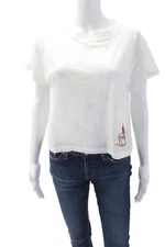 Bode Women Cropped Graphic Horse Cotton Crew Neck Short Sleeve T-Shirt Size M