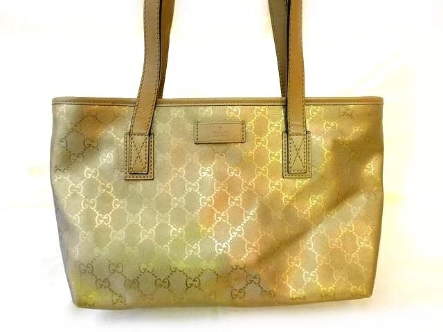 Sac fourre tout Gucci GG Supreme en cuir doré pour femme d’occasion AB 14,6