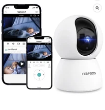 FEBFOXS 2K Baby Monitor Indoor Security Camera for Home Security