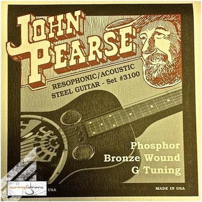 John Pearse JP3100 Resophonic Acoustic Steel Guitar Bronze Wound G Tuning