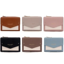 Women Mini Wallet Card Slot Small Change Purse Pocket PU Leather Wallet Bag Gift