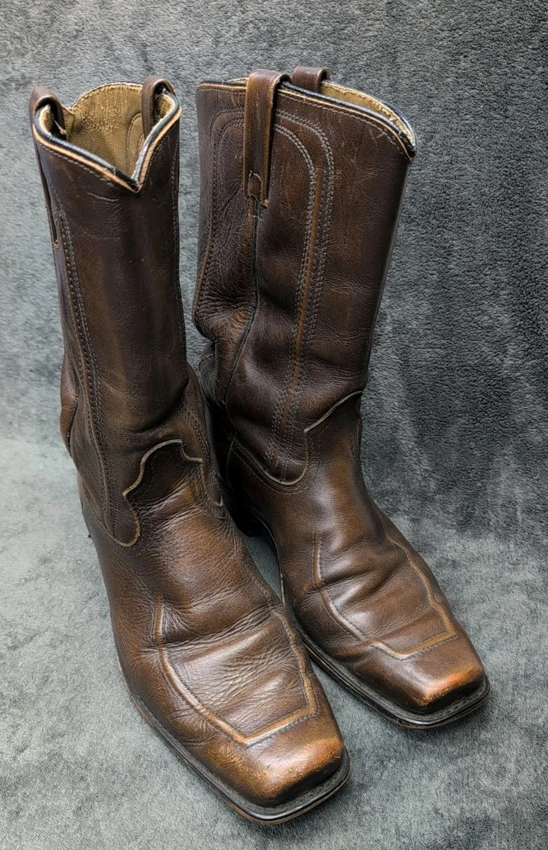 Bottes De Cowboy Acme Vintage - Cuir Marron - Taille 9 D Homme - Années 80 - USA