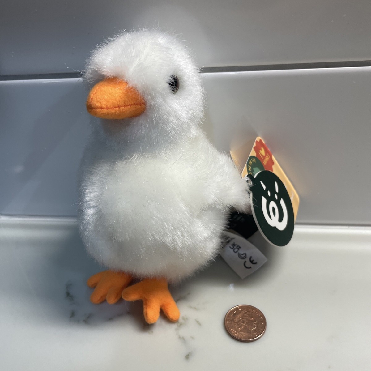 Living Nature Small White Chick Bird Soft Toy Plush 12cm Easter