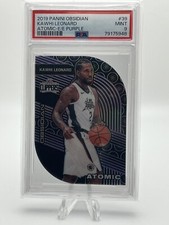 2019 Panini Obsidian Kawhi Leonard Atomic Purple /50 PSA 9