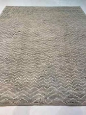 Oriental Hand-Knotted Wool Area Rug Turkish Oushak Gray/Ivory 8'2" x 9'5"