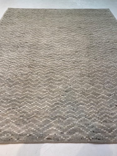 Oriental Hand-Knotted Wool Area Rug Turkish Oushak Gray/Ivory 8'2" x 9'5"