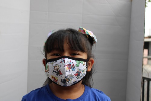 6 FACE MASK KIDS COTTON FABRIC ( 4 TO 7 YEARS OLD ) WITH POCKET - Picture 10 of 11