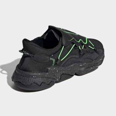 Adidas Originals Ozweego Black Solar Green Men's Athletic Shoes