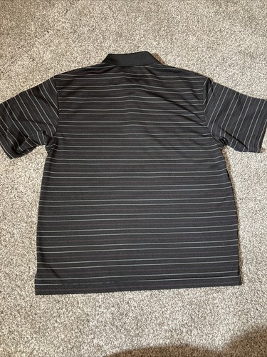 PGA Tour Polo Shirt Mens M Black/white/red Striped Golf Short Sleeve - Picture 6 of 7