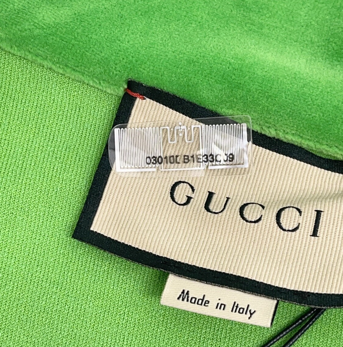 Gucci New GG Logo Zip Up Jacket Acid Green Velvet Velour Gucci New GG Logo Zip Up Jacket Acid Green Velvet Velour