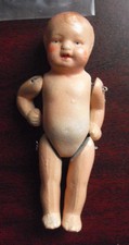 Vintage 1920s 7/2/2 Germany Jointed Bisque Boy Character Doll 3 3/8" Tall