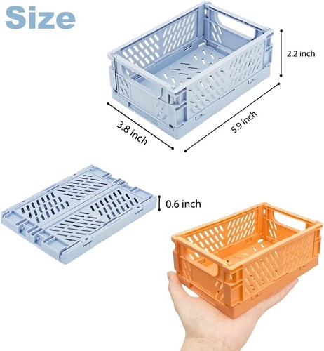 Mini Plastic Baskets For Organizing and Storage Collapsible Space Saving Crates - Picture 9 of 16