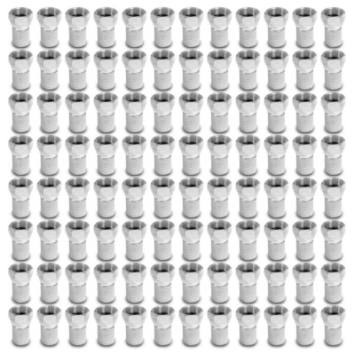 Sat F-Stecker 7 - 7,4 mm mit breiter Mutter und Dichtring - 100 er Beutel