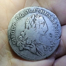KINGDOM OF SICILIA CARLO BORBON 4 TARì tari 1735 PALERMO SILVER GREAT DEAL