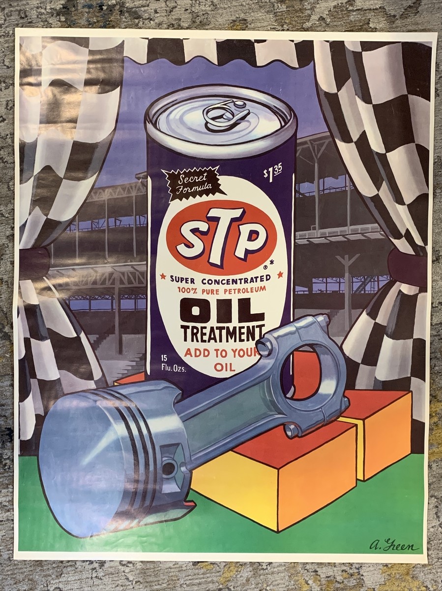 Vintage 1970s STP Oil Poster Poster by A. Green 31