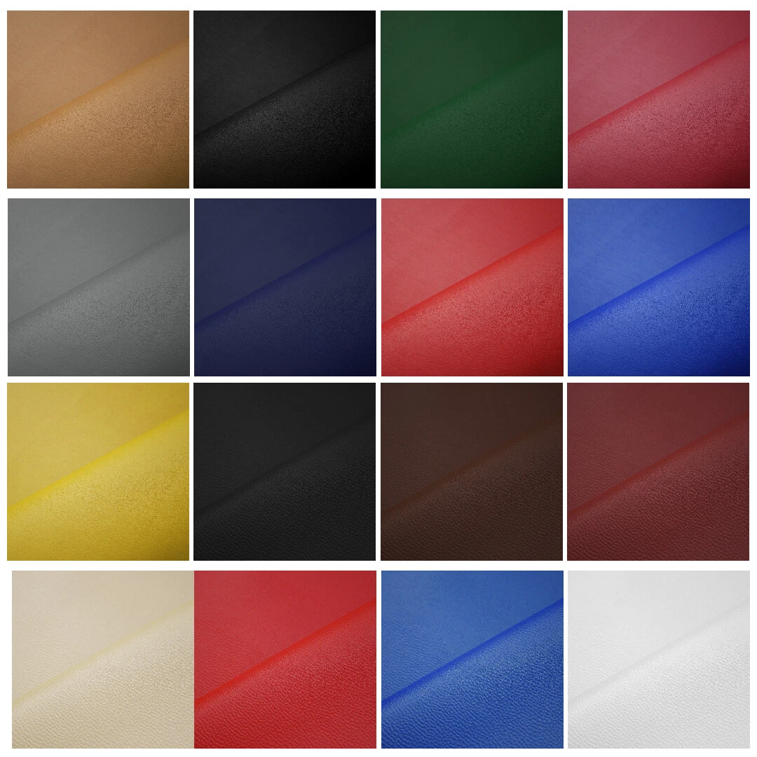 Plain faux leather fabric with smooth leather-look finish
