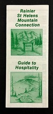 1980s Rainier St Helens Mountain Connection Washington Map VTG Travel Brochure