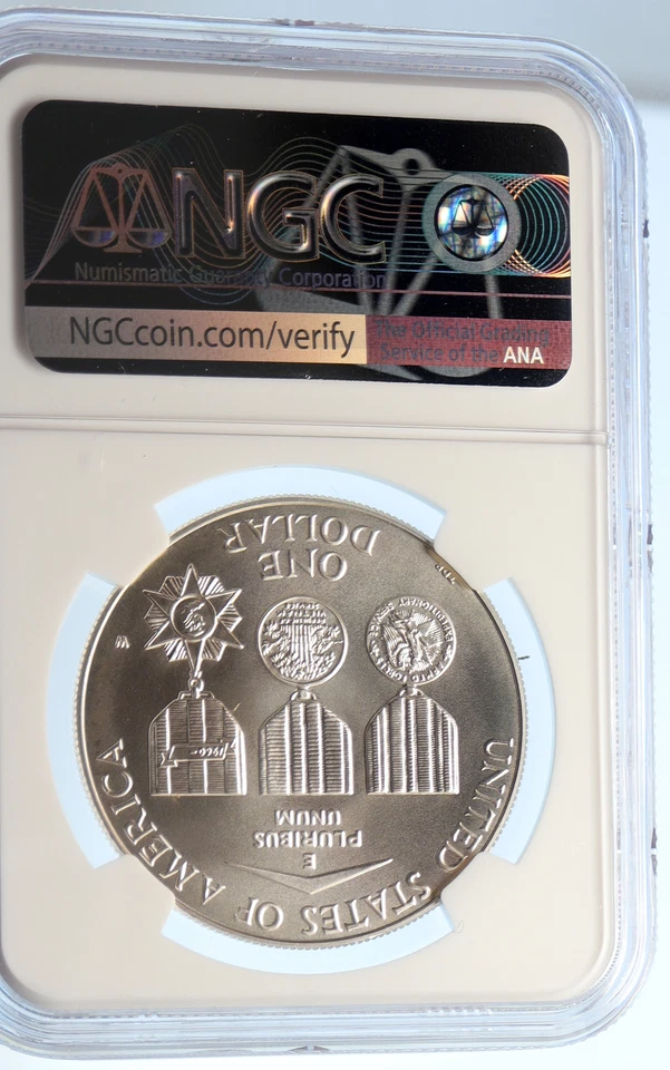 1994 P United States VIETNAM VETERANS MEMORIAL Silver Dollar Coin NGGC i95606 - Image 4 of 4