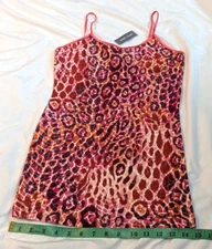 Wet Seal Womans Sleeveless Dress L Spaghetti Strap Pink & Orange