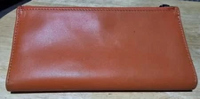 DuDu Zip-It Minimalist Leather Wallet - Orange