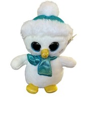 SNOWMAN SPARKLE PLUSH Stuffed Animal Collectible Toy Blue Scarf  BIG EYES 8" 