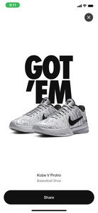 nike kobe 5 protro zebra pe