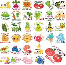 Kanayu 32 Pcs Funny Magnets for Fridge Puns Gifts Cute Food Magnets Refrigerator